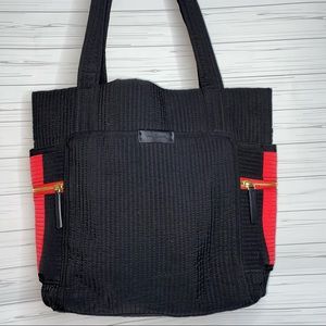 Vera Bradley Black Red Shoulder Bag Handbag Tote Purse Bag